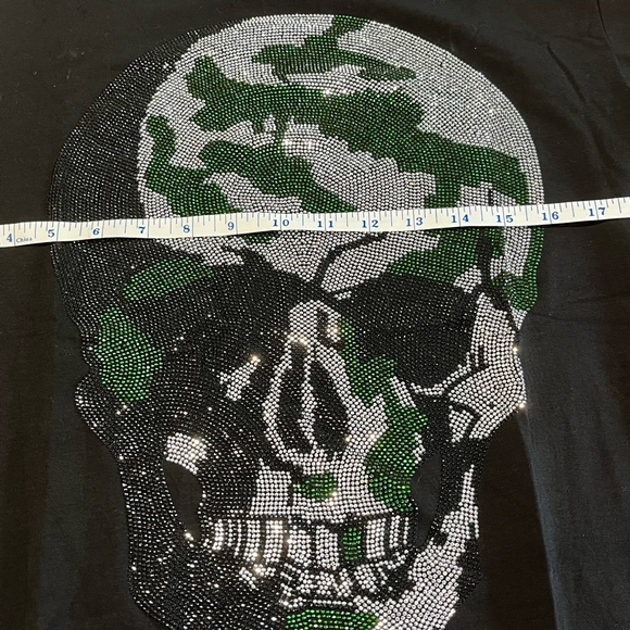 Heads or Tails Rhinestone Skull Graphic Tee - Picture 4 of 4